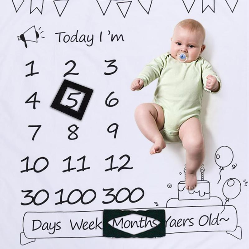Karikatur aufbringen Kleinkind Baby Meilenstein PhotoProps Hintergrund Decken Spielen matt Hintergrund Tuch Kalender Foto Zubehör
