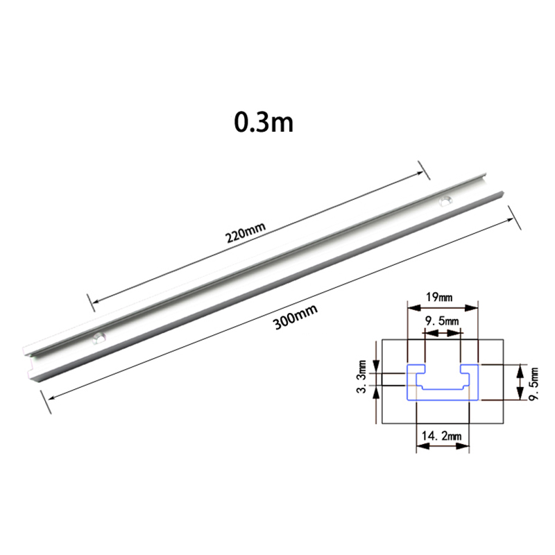Træbearbejdning t-slot geringsspor/slids 300/400/500mm/600mm/800mm aluminium t-skinne til fræserbord: 300mm
