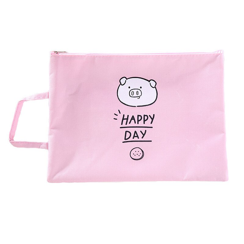 Coloffice-Bolso pequeño para estudiantes, pequeño producto coreano de llenado fresco, Tutorial, sencillo, portátil, con cremallera, bolsa de libros, bolsa de almacenamiento de archivos A4, 1 ud.