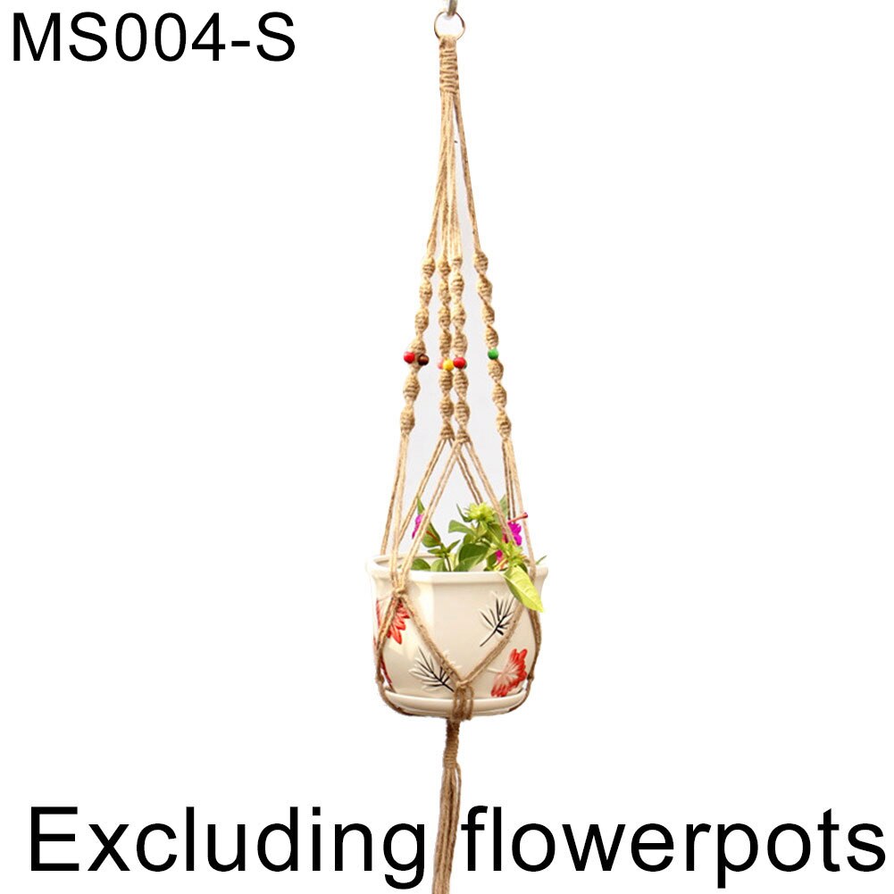 Linen Rope Hanging Baskets Flowers Plants Pot Hanger Net Hanging Basket Holder Net Flowerpot Wall Decor Home Garden Decoration: MS004
