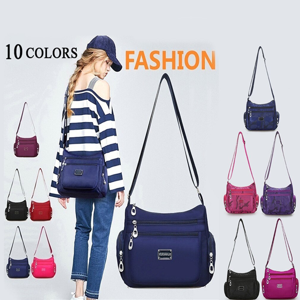 Women Handbag Multi-Functional Bag Women's Shoulder Bag Durable Waterproof Nylon Crossbody Messenger Bag Female