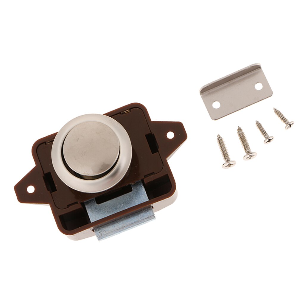 Set Push Button Latch Knob Housing Lock Cupboard Door Drawer Lock Tool TP005-BN