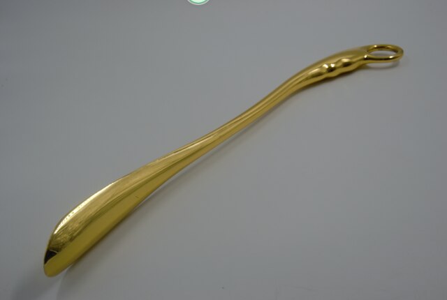 52cm Aluminium Alloy Shoe Horn Long Metal Shoe Spoon Convenient Wear Stainless Steel Shoe Horn: Gold