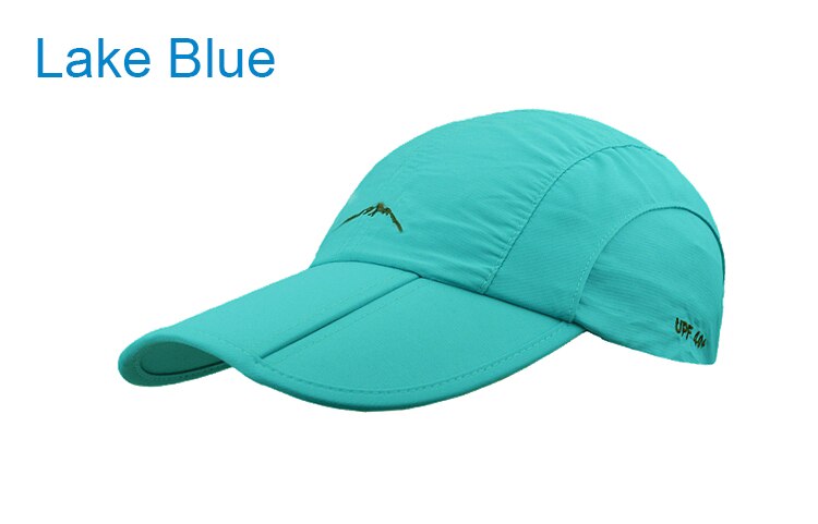 Lente Zomer Outdoor Sport Baseball Cap Sneldrogend Hoed Unisex Waterdichte Ademende Cap Opvouwbare Fietsen Hoed Bescherming Zon: Lake Blue