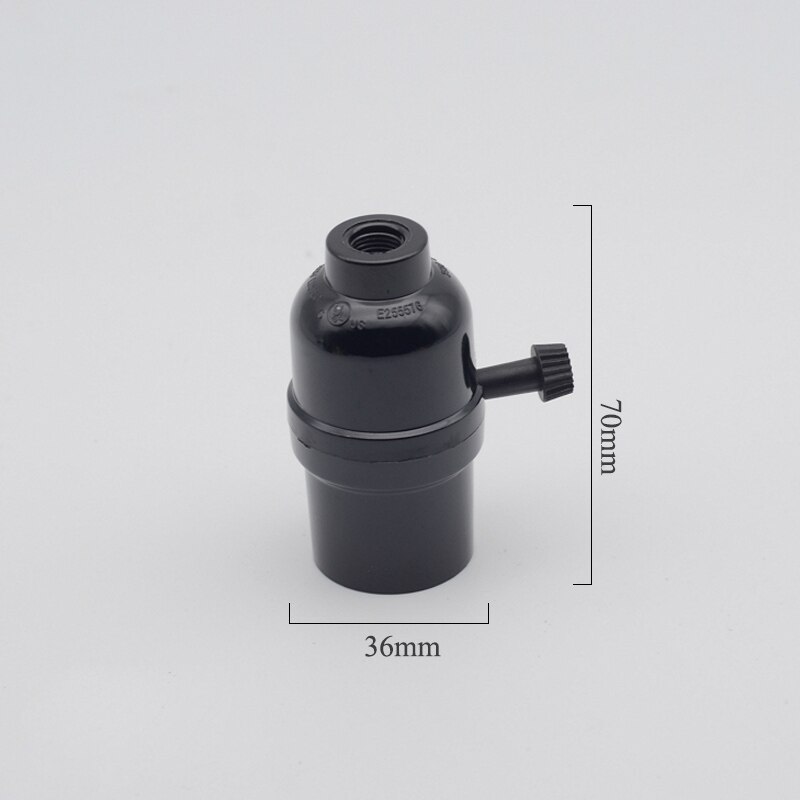 Vintage lampe sokkel montering  e27 fatninger base diy led lampe holder belysning tilbehør til lysekroner pære fatning: Sort 2 med afbryder