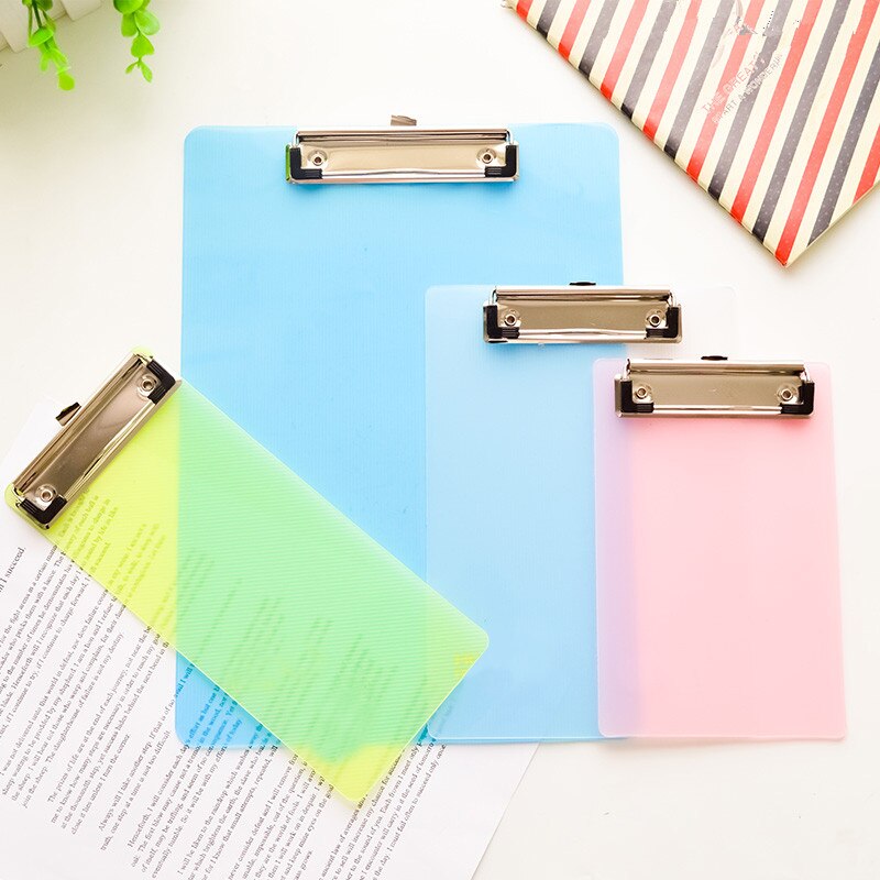 Transparent Plastic Clipboard Writing Board Note File Splint Bill Folder A4 A5 Document Holders Office Stationery Clamp Pad