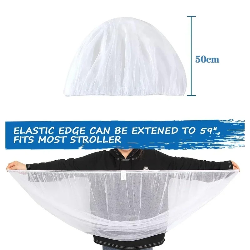 Baby Mosquito Net for Stroller Reusable Bug Net for Stroller Portable Mini Crib Portable & Durable Baby Insect Netting