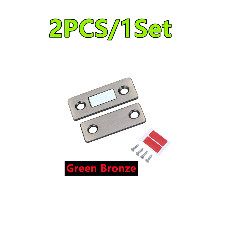 cierre de puerta fuerte, pestillo magnético para puerta, imán para puerta, muebles, armario, tornillo/pegatina ultrafino, 6 colores, 4/2 Uds.: Naranja