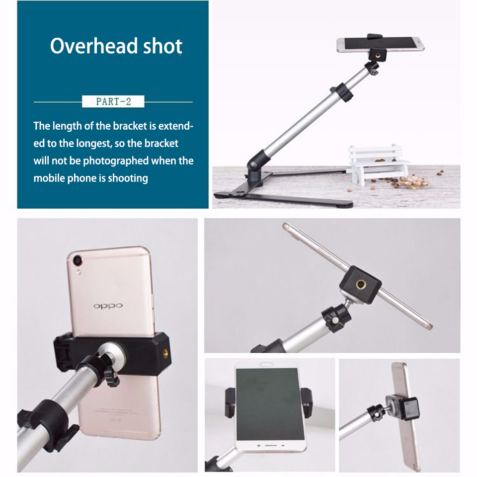 Foldable Overhead Tripod for Smartphone Desktop Tripod for Iphone Phone Tripodlar Tripodes for Note Shooting Tripe for Mobile