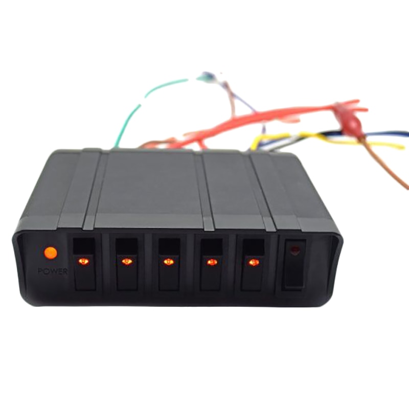 6 Digit Automotive Rocker Switch Panel On/Off Switch Box 20A Rocker Switches: Default Title