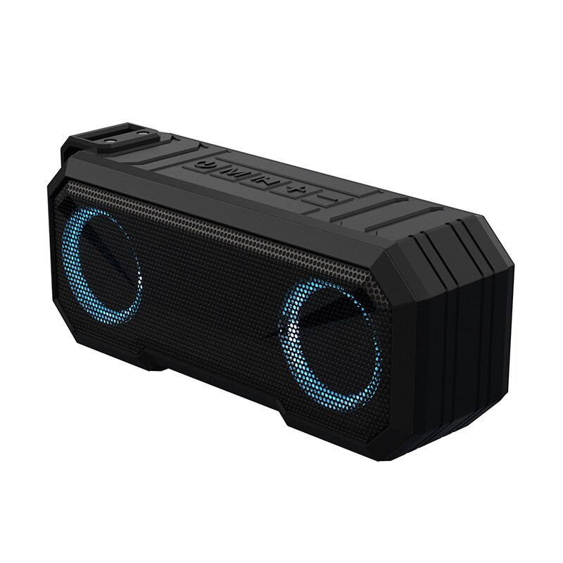 Portable Wireless Bluetooth-compatible Speaker Bass Column Outdoor USB Speakers With FM Radio AUX TF Power Bank Charging: black