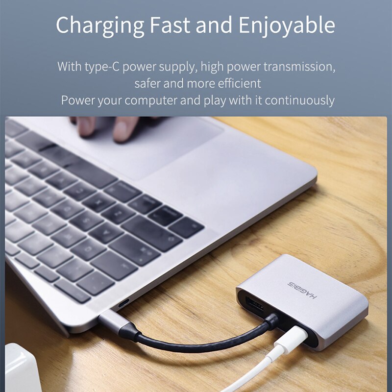 Hagibis – adaptateur Hub USB type-c vers HDMI, 4K, Thunderbolt 3, pour Samsung Galaxy S10/S9/S8, Huawei Mate 20/P30 Pro