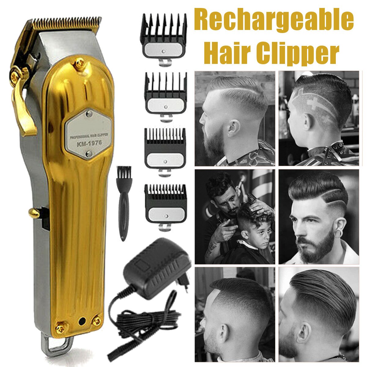 Cordless Hair Clipper Barber Clippers Men Electric Hair Hair Beard Cutting Razor Trimmer All Metal Hair Cutter Haircut Machine