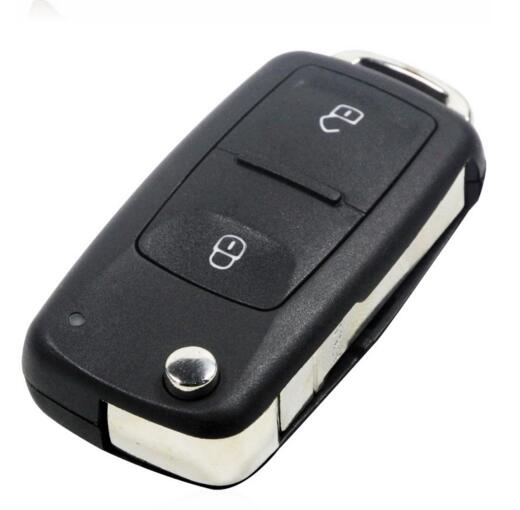 2 knop Flip Fob Remote Folding Key Shell voor VW Polo Transporter Golf Ongesneden Blade Autosleutel Case GEEN Chip keyless Entry Sleutel