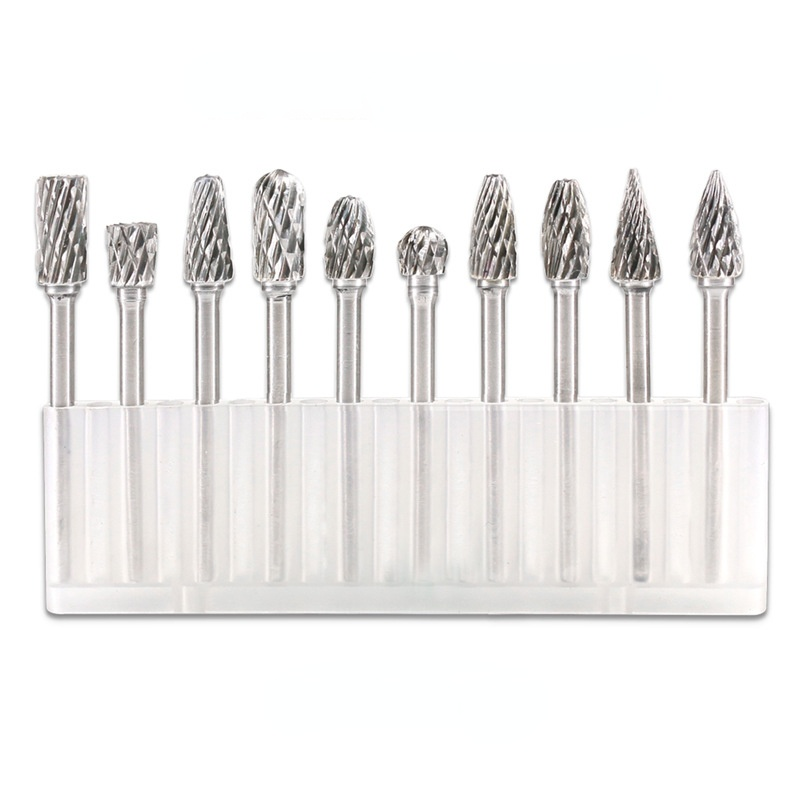 10pcs 1/8" Shank Tungsten Carbide Milling Cutter Rotary Tool Burr Double Diamond Cut Rotary Dremel Tools Electric Grinding 3x6mm: A 3x6mm White box