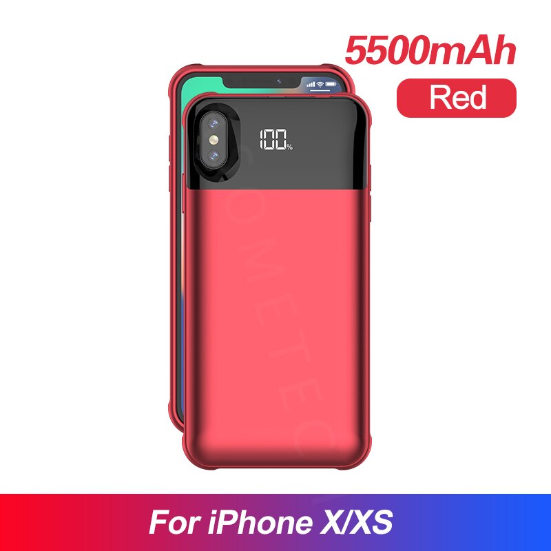 etui na baterie robić iPhone X XS XR XS MAX oddzielny wyświetlacz cyfrowy doprowadziło etui na Powerbank robić iPhone 11 zawodowiec MAX etui robić ładowania baterii: czerwony for X XS