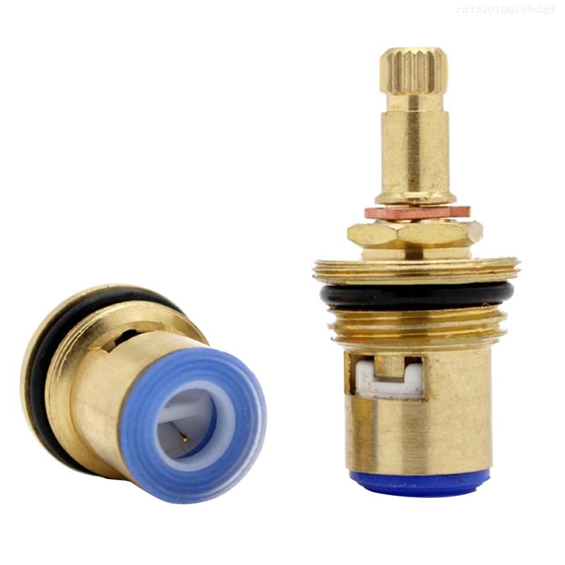 Brass Ceramic Cartridge Inner Faucet for Valve Faucet Cartridge 20 Teeth Replacement Tap Valves for Bathroom Kitche