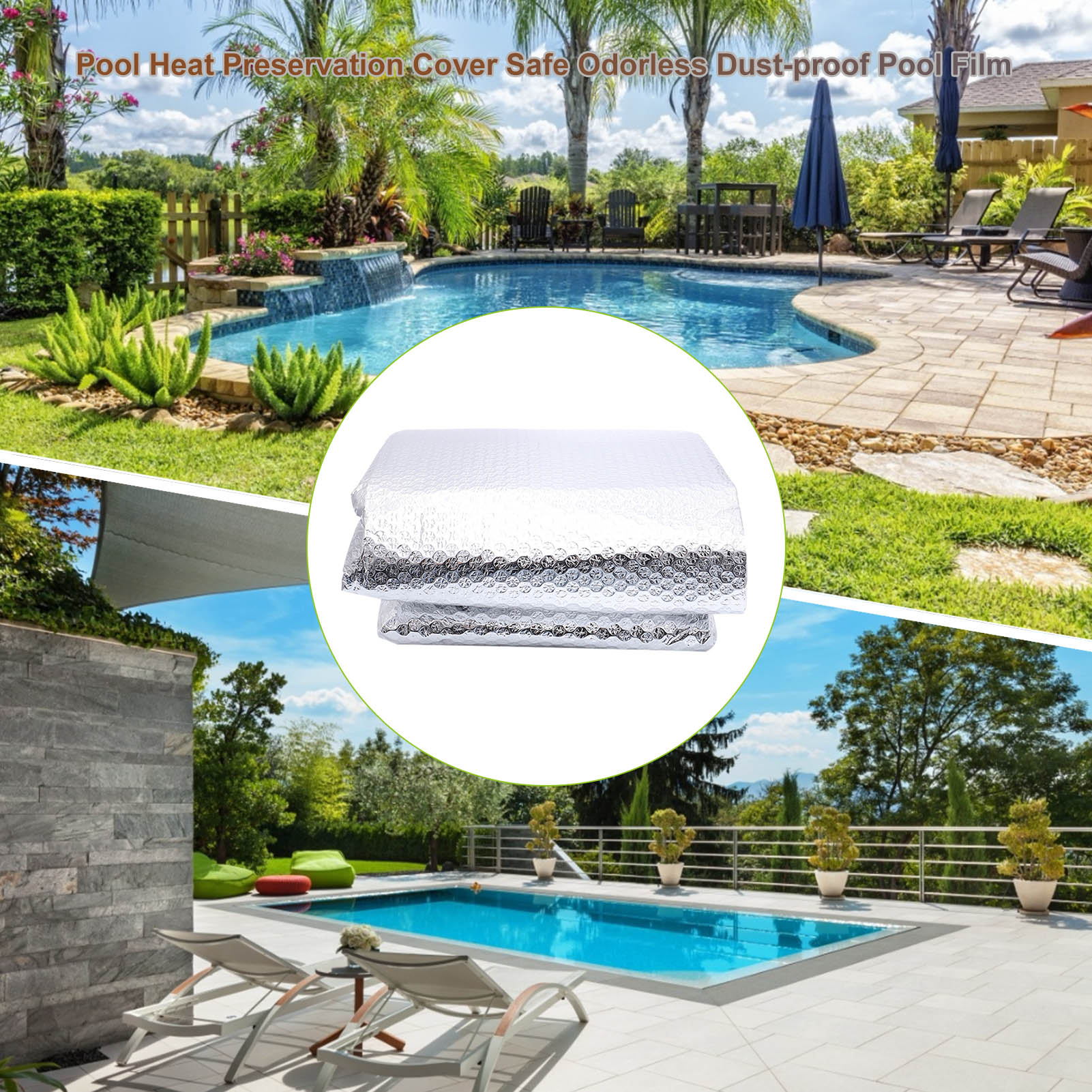 Swimming Pool Heat Preservation Cover Heat Insulation Swim Pool Cover Thermal Insulation Pool Film Dustproof Swimming Pool