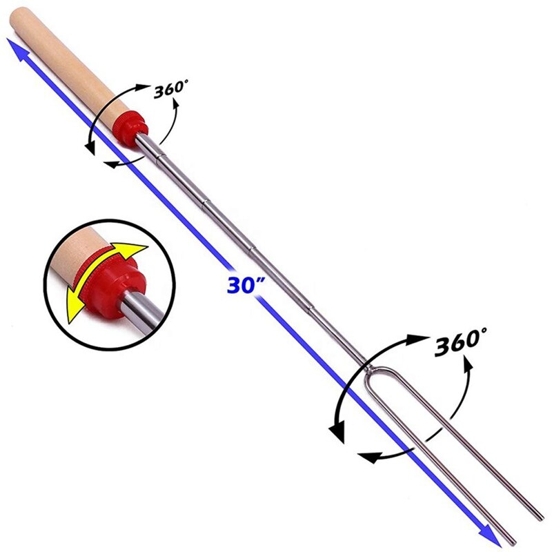 Roosteren Sticks, Marshmallow Roosteren Sticks 32 Inch Uitschuifbare Vorken Voor Bbq Op Het Kampvuur, Set Van 4