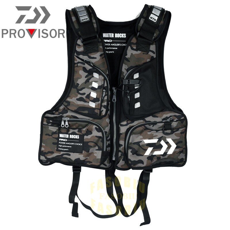 Shimano Vissen Reddingsvest Voorzichtigheid Gereflecteerd Licht Reddingsvest Hoge Drijfvermogen 120Kg Buiten Vest Multi-Pocket Vissen Vest: gray white