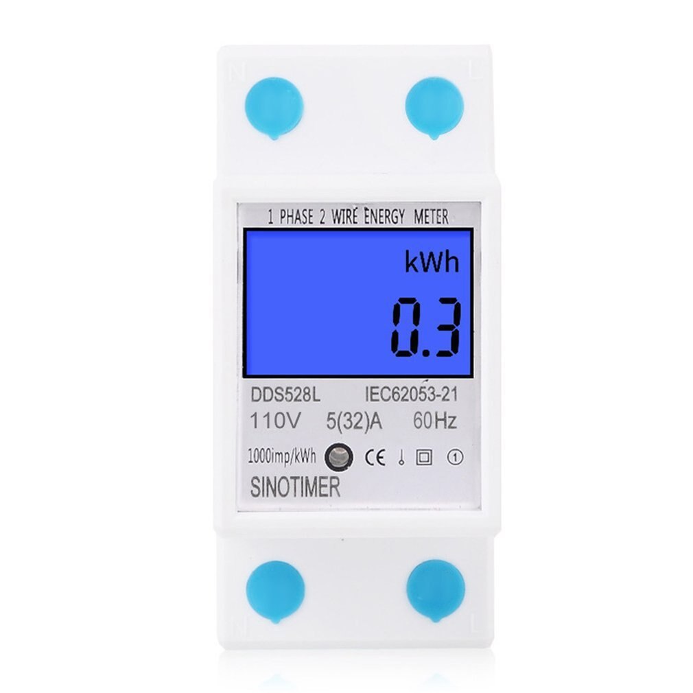 Home DIN Rail LCD Digital Display Power Consumption KWh Meter Single Phase Energy Meter Watt Wattmeter 50Hz