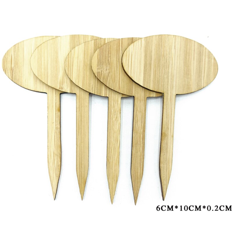 50 Pack Bamboo Plant Label, Oval Plant Label Seed Potted Herb Flower Mark Flower Vegetable (6 X 10 Cm)