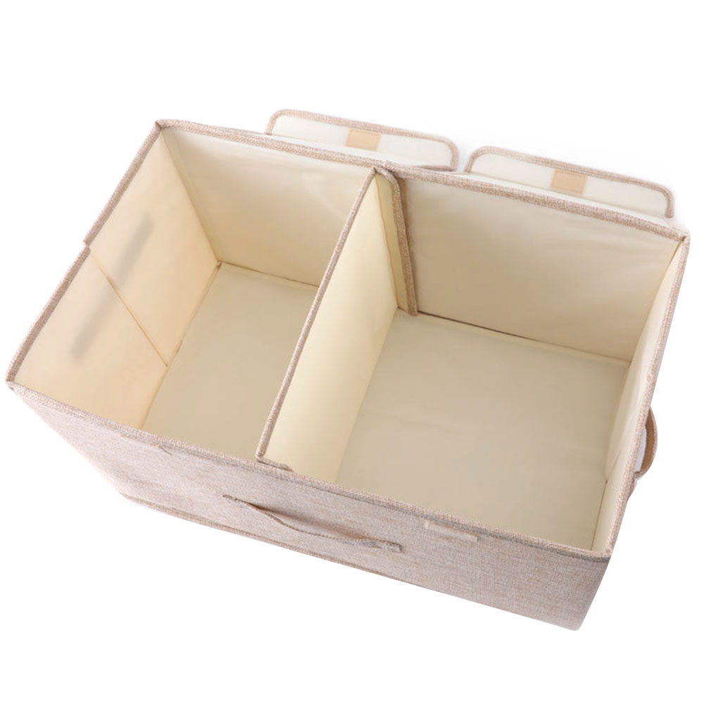 Opbergdozen met dubbele deksels, geurloos polyesterweefsel, doorzichtige opbergmanden, bakken met organizer voor kinderspeelgoed