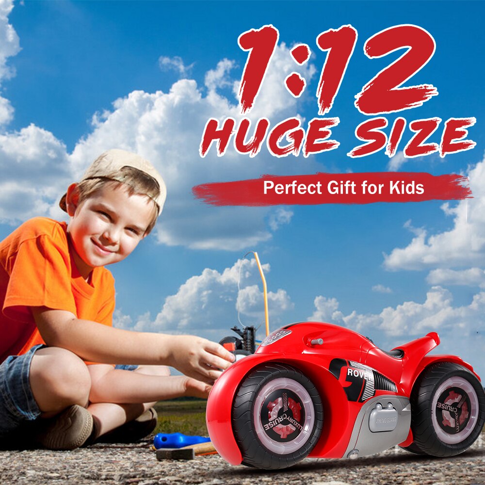 RC Motorcycle 2.4G 1/12 Stunt Motorcycle Huge Transformable Motorcycle 180 Degree Flick Music Remote Control Drift Motorcycle