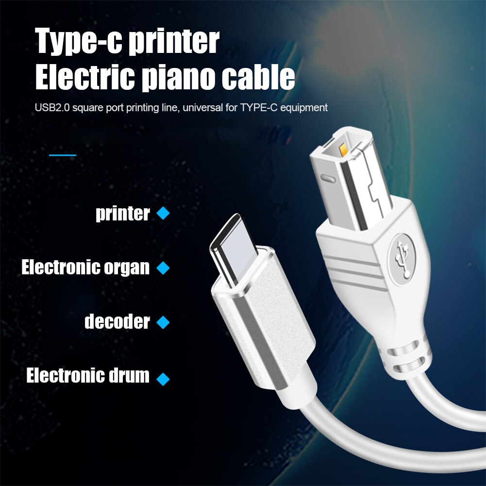 Câble USB Micro/Type C vers USB B Midi, pour imprimante de musique électronique, cordon d&#39;interface MIDI, Instrument, contrôleur Midi, câble de clavier
