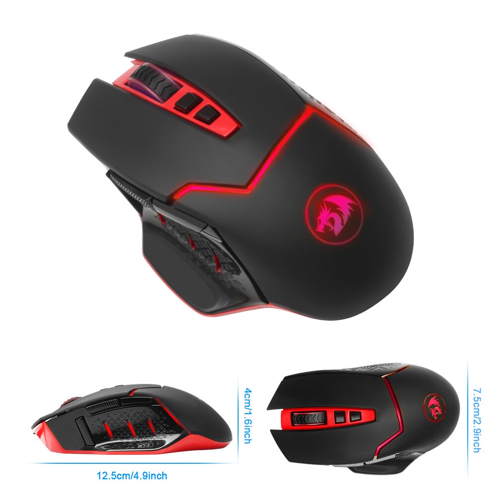 Redragon MIRAGE M690 USB Wireless 2.4G Gaming Mouse 4800DPI 8 buttons Programmable ergonomic for overwatch gamer Mice PC compute