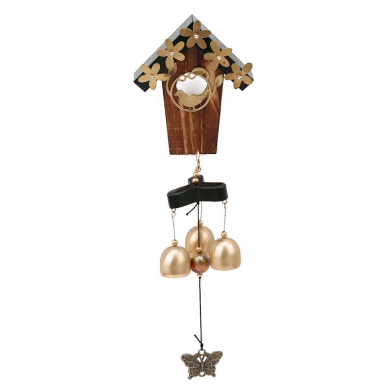 Wind Chimes Antique House Decoration Copper Bird Nest Wind Chimes Retro Wall Hanging Decoration Garden Chimes: Default Title