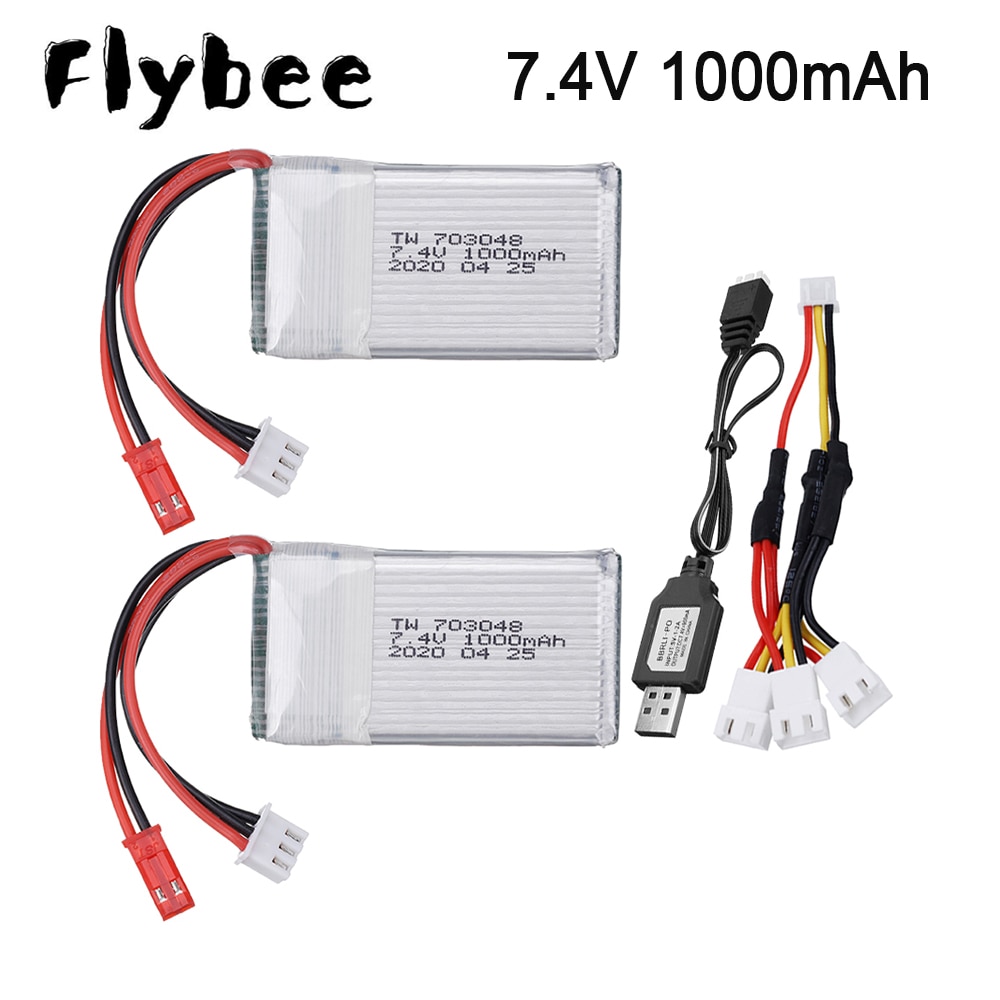 7,4 v 1000mah Lipo batería para MJXRC X600 U829A U829X X600 F46 X601H JXD391 FT007 Lipo batería 7,4 V batería de juguete 703048
