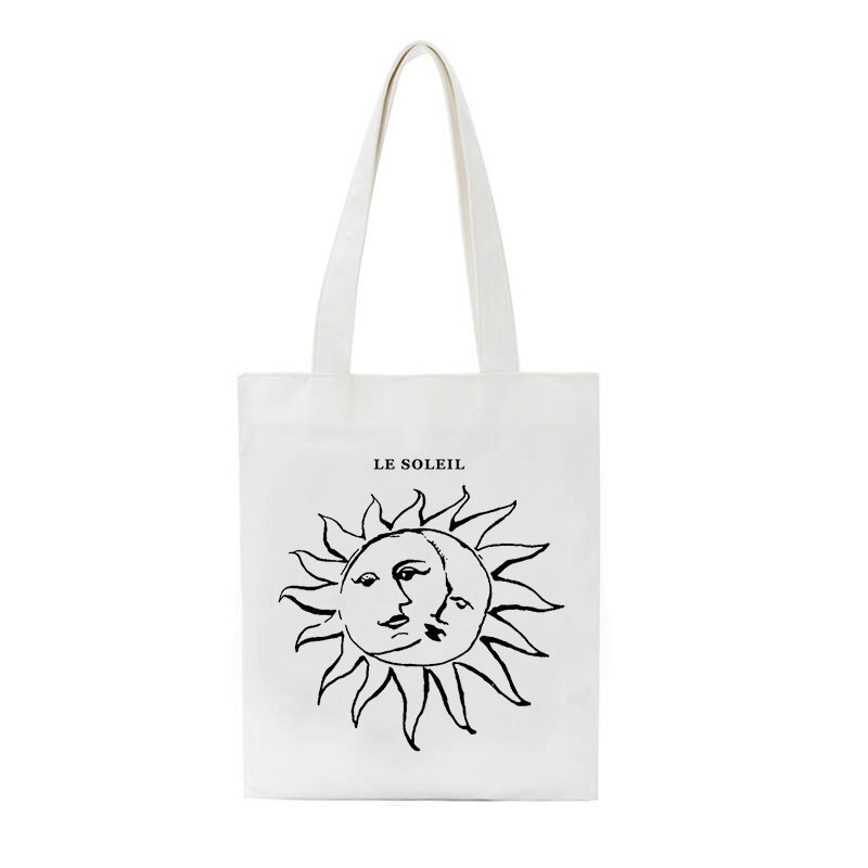 Mito do vintage sol deus ins bolsa de lona nova moda shopper sacos grande capacidade casual chique bolsa punk ulzzang feminina ombro: Bai02