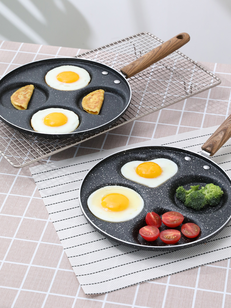 Omelette poêle antiadhésive ustensiles de cuisine ménage quatre trous petit déjeuner poêle oeuf frit poché oeuf casserole oeuf boulette Pot moule
