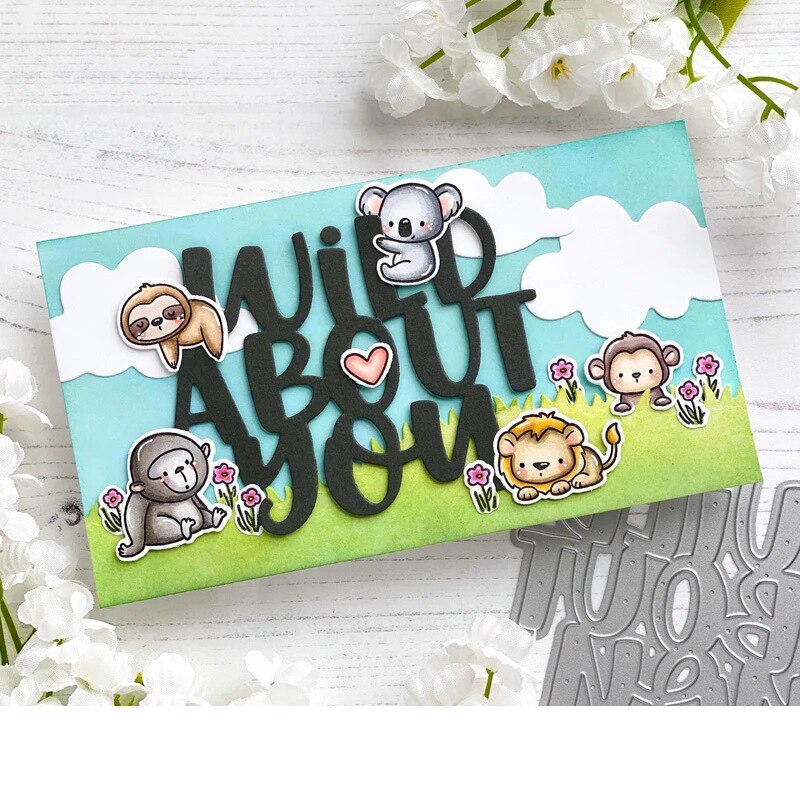 Dyr løve ape koala metall skjæringe dø og stempler sjablong til gjør-det-selv scrapbooking fotoalbum preging dekorativt papirkort