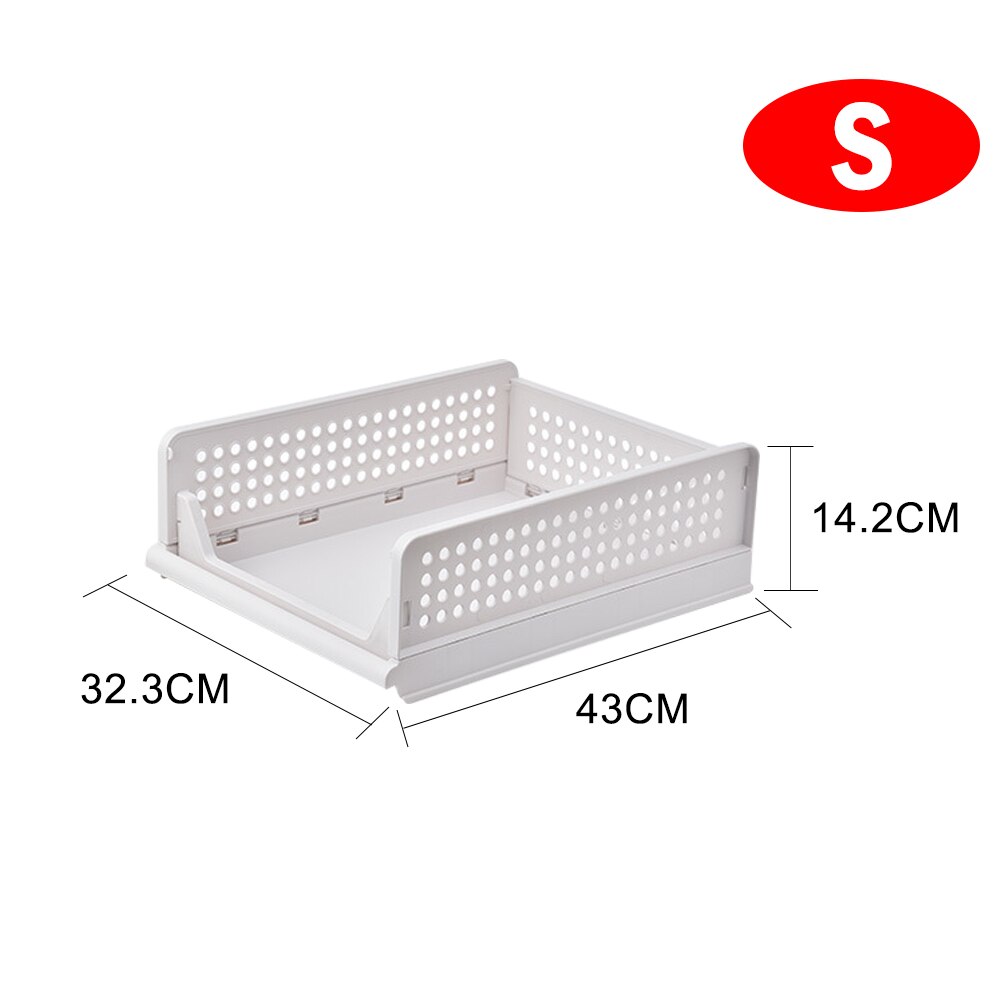 Garderob lådor förvaringskorg för sovrum garderob garderob stapelbar lager förvaringshylla multifunktionell baskettype organizer: Storlek-s