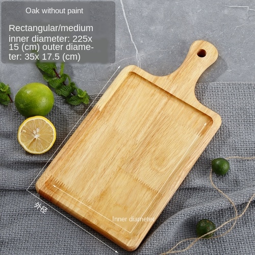 Tammi maalaamaton pizzatarjotin ruokalautaset pihvi leikkuulauta sushi puulautanen sipsit paistettua kananleipää astiat ja lautaset setit: 35 x 17.5cm