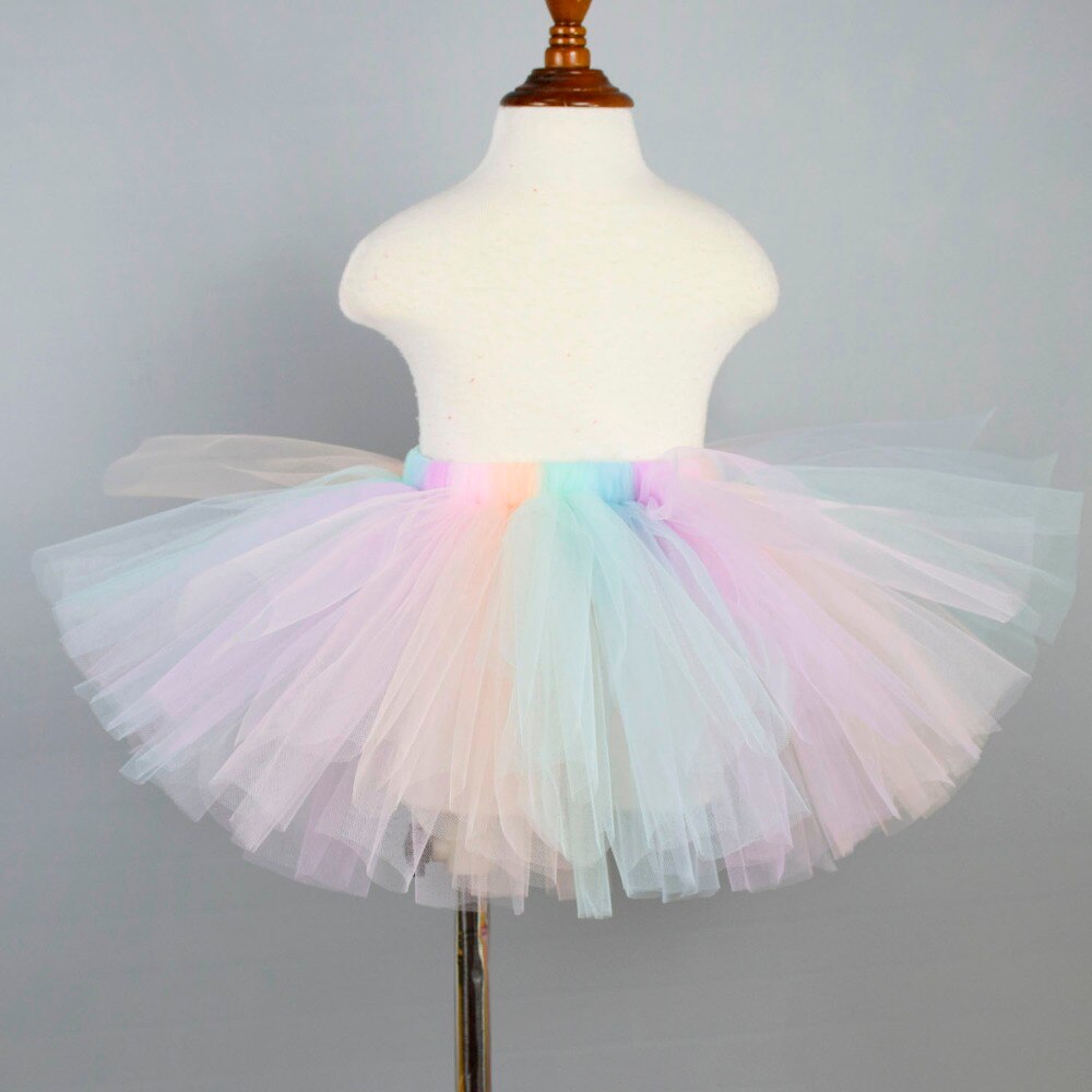 Neue Pastell Regenbogen Baby Mädchen Ballettröckchen Felsen Flauschigen SchöNe Nylon Tüll Tutus neugeboren Foto Requisiten Baby Mädchen Kleidung Pettiskirt