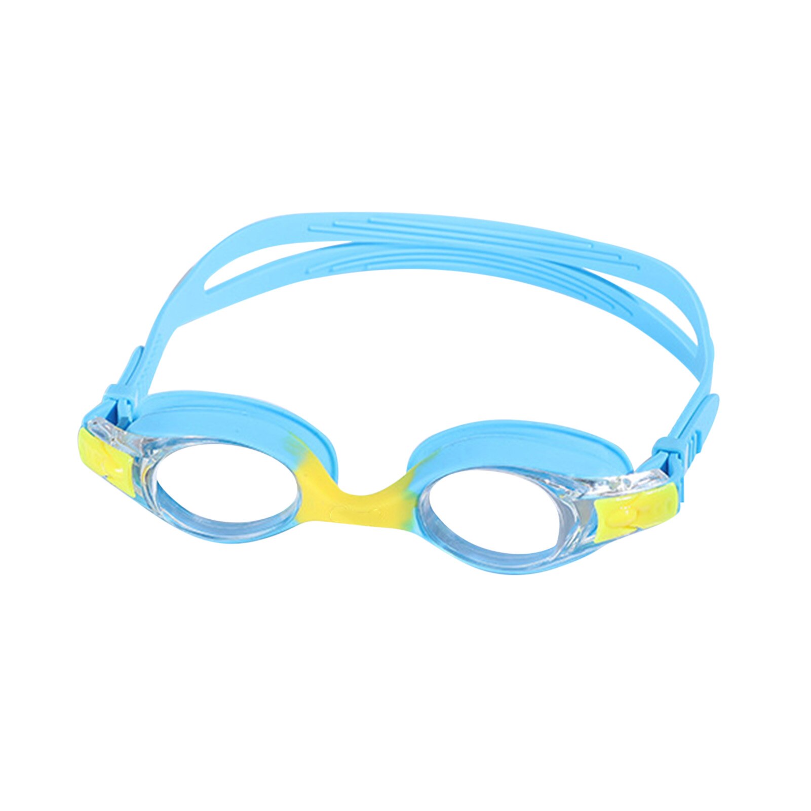 Kleurrijke Verstelbare Kinderen Kids Waterdichte Siliconen Anti Fog Uv Shield Zwemmen Glazen Goggles Eyewear Brillen Met Doos: Sky Blue