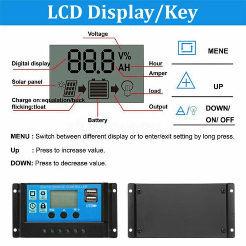 30W Dual USB Flexible Solar Panel Kit+30A Controller+Clip Outdoor Car Charger Power