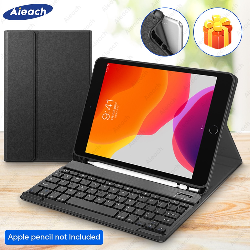 Aieach Leather Keyboard Case For iPad Mini 1 2 3 4 5 case With Pencil Holder Bluetooth Keyboard Cover for iPad Mini 5 Case