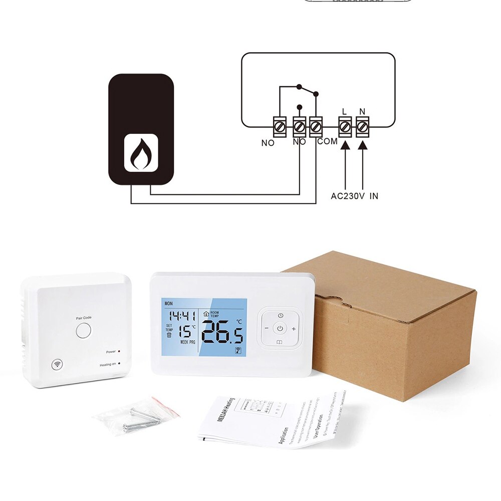 Wireless Temperatur Control Mounted Water Heating Temperature Controller Digital Programmable Wifi Heating Thermostat
