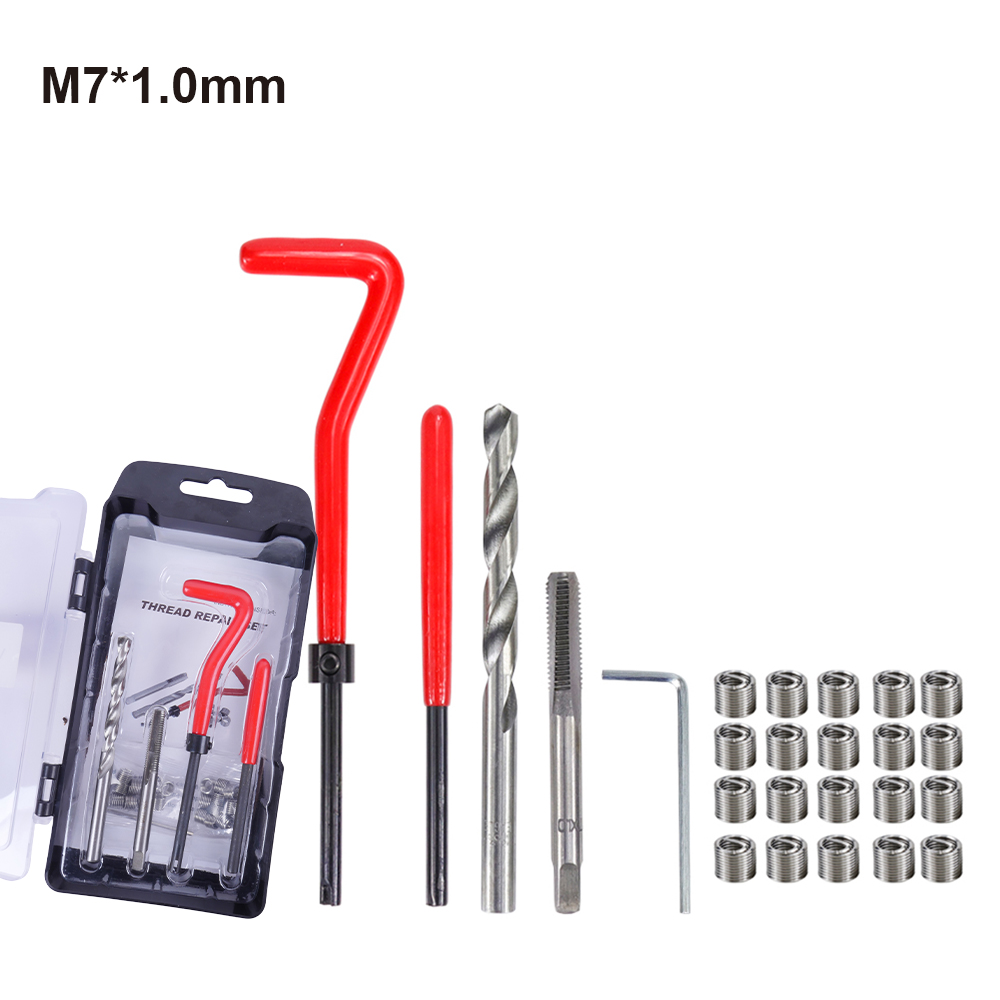 Gewinde-Reparatur-einstellen M4/M5/M6/M7/M8/M9/M10/M12/M14 Metrisches Gewinde-Reparatur-Einsatz-einstellen für beschädigte Gewinde und automatische Reparatur: Weiß