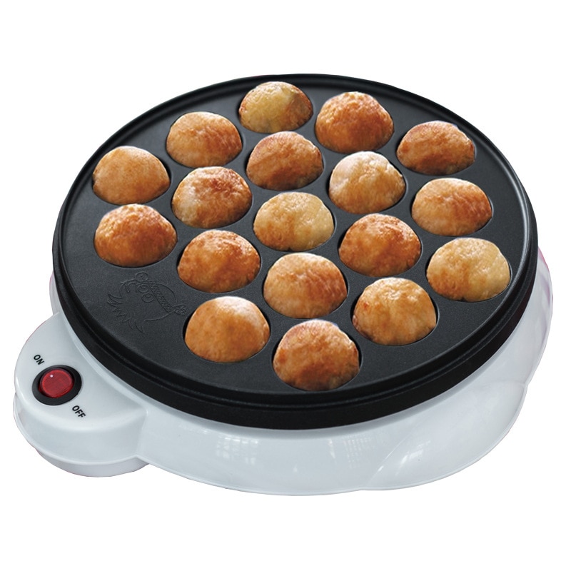 Máquina eléctrica para hornear Chibi Maruko, utensilios de cocina profesionales para el hogar, Takoyaki Maker, bolas de pulpo, sartén para asar, 220V: White