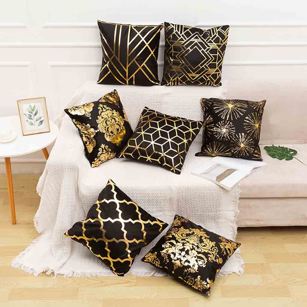 #l5 2019 polyester guld brev kudde soffa bil midje kudde kudde kamouflage absorbera svett kuddar faux