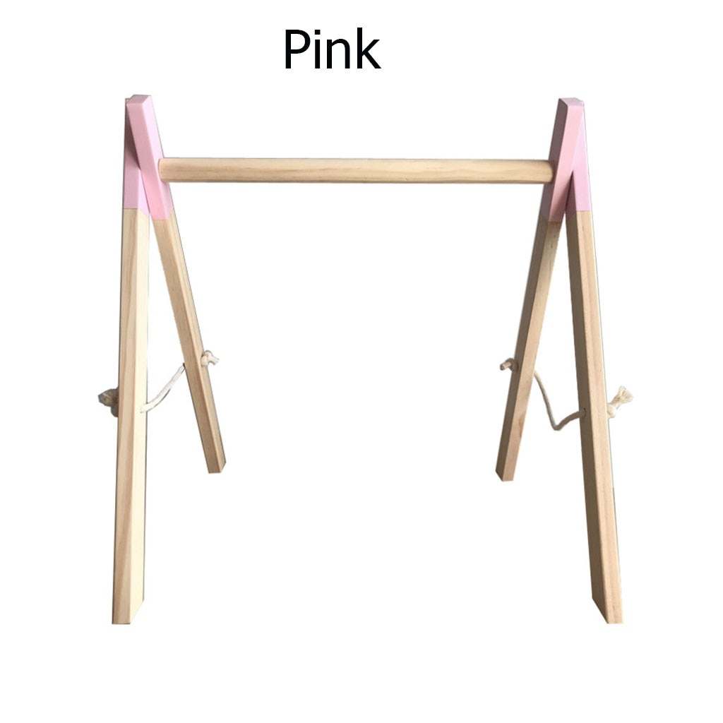 Jouet de gymnastique nordique pour bébés | Jouet avec anneau, cadre en bois, porte-vêtements, , décor pour chambre d'enfants A10: Pink