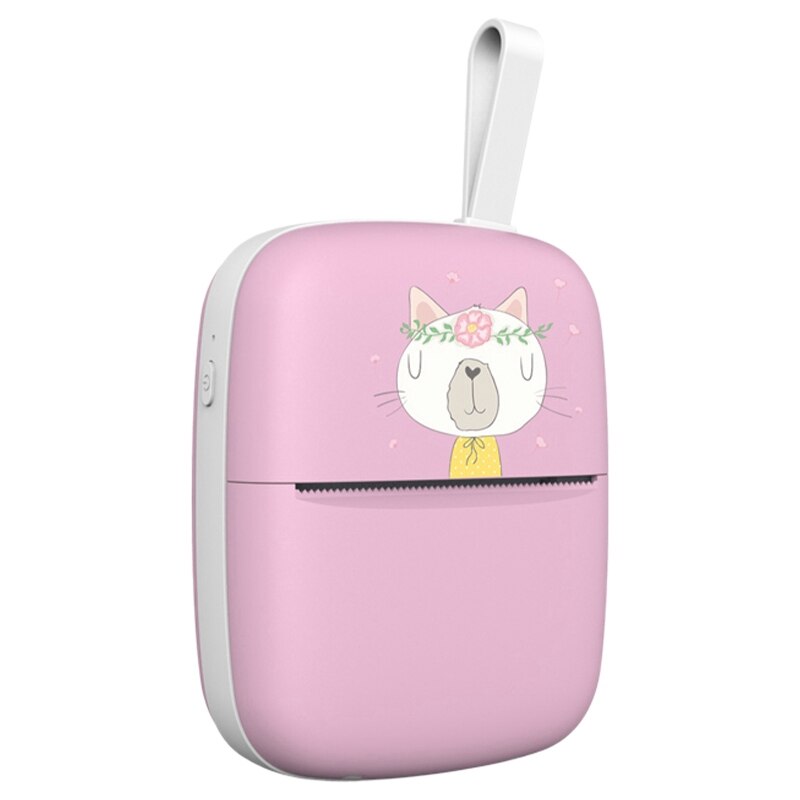 mini przenośna drukarka termiczna kieszonkowa drukarka fotograficzna drukowanie bezprzewodowych drukarek Bluetooth android IOS: różowy