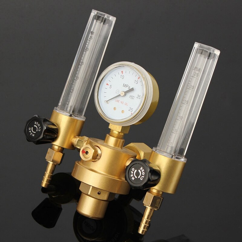 Argon CO2 Gauge Druk Regulator Mig Tig Flow Meter Regelklep Lassen Gas Dubbele Buis Bubble Teller Aquarium Flowmeter