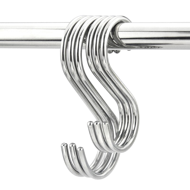 5 Pcs S Shaped Hooks Heavy Duty Kitchen Spoon Pan Pot Utensils Hangers Clasp Over The Door Closet Clothes Rack Hook