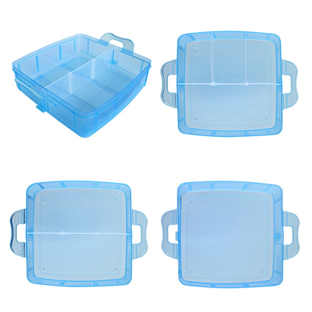 Clear Plastic Craft Kralen Sieraden Organizer Tool Box Case Drie-Layer Verwisselbare Plastic Opbergdoos Case # T1P